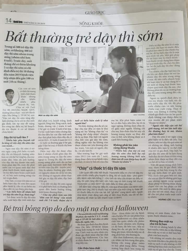 Dậy thì sớm: Lời nguyền và Những mũi tiêm hóa chất Dậy thì sớm: Lời nguyền và Những mũi tiêm hóa chất